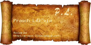 Prasch Lívia névjegykártya